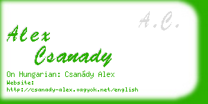 alex csanady business card